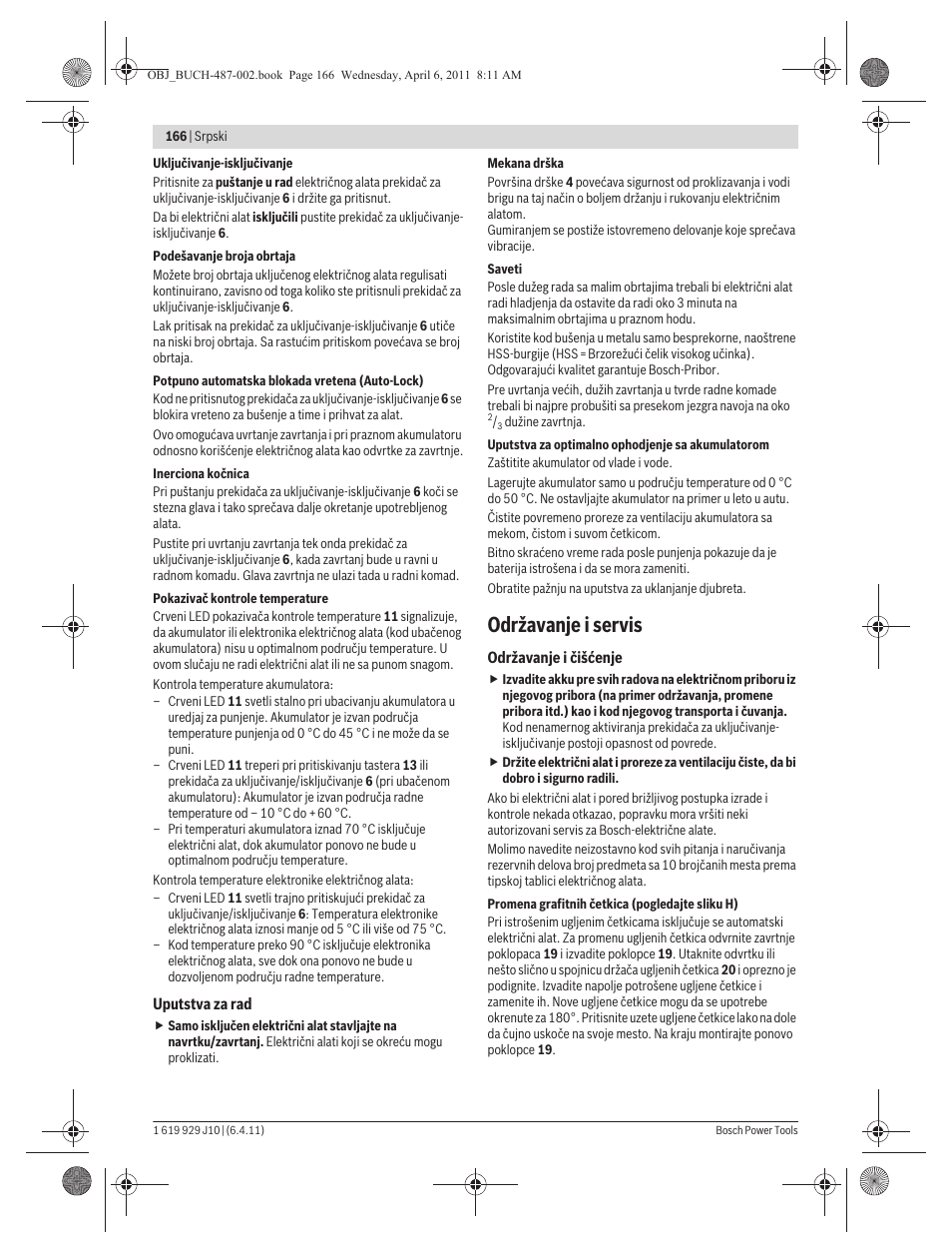 Održavanje i servis | Bosch GSR 36 V-LI Professional User Manual | Page 166 / 217