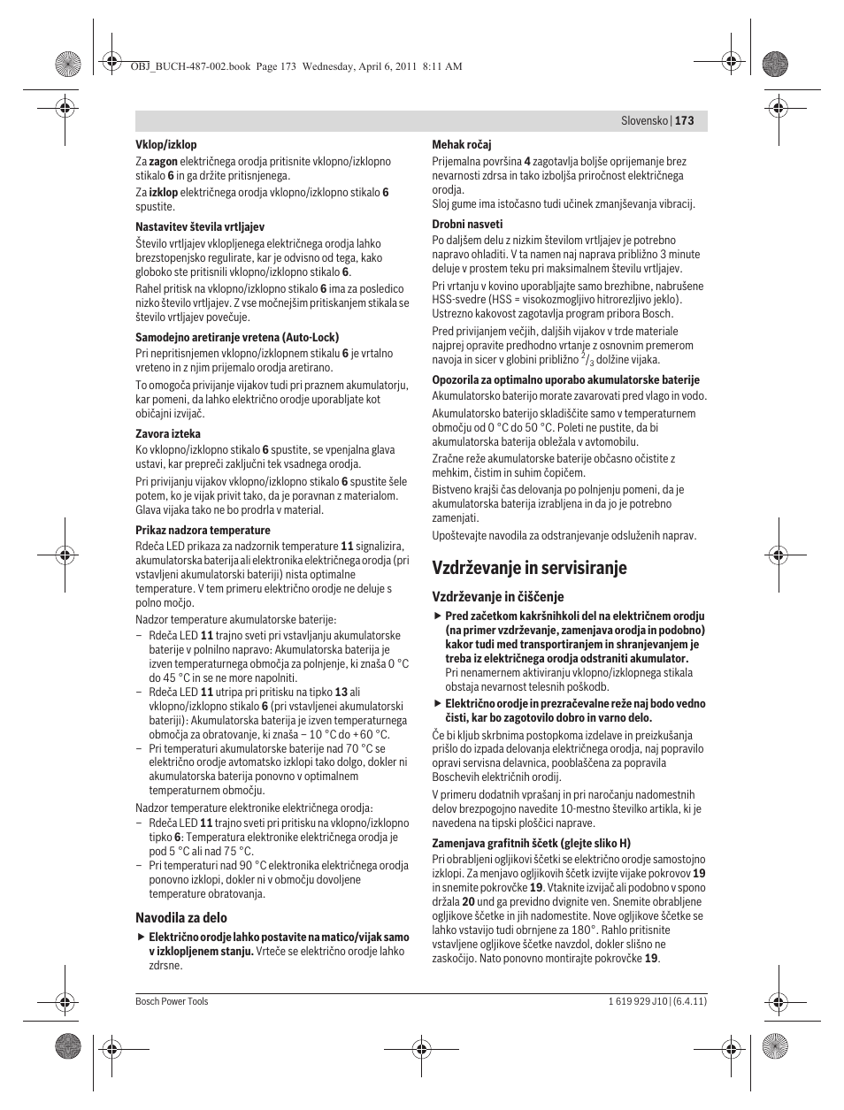 Vzdrževanje in servisiranje | Bosch GSR 36 V-LI Professional User Manual | Page 173 / 217
