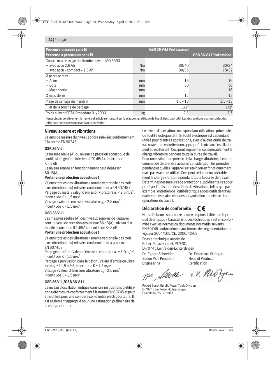 Bosch GSR 36 V-LI Professional User Manual | Page 24 / 217