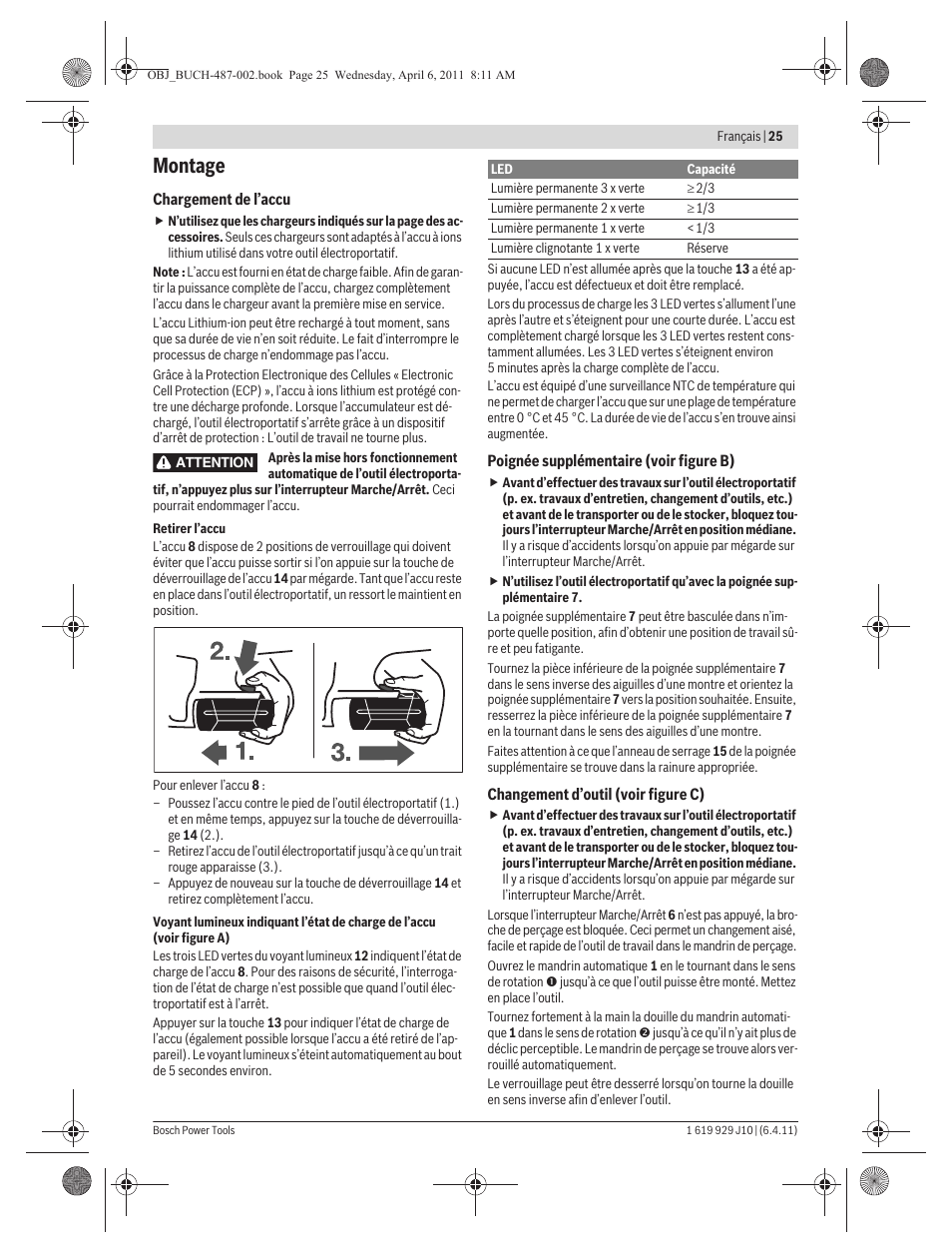 Montage | Bosch GSR 36 V-LI Professional User Manual | Page 25 / 217