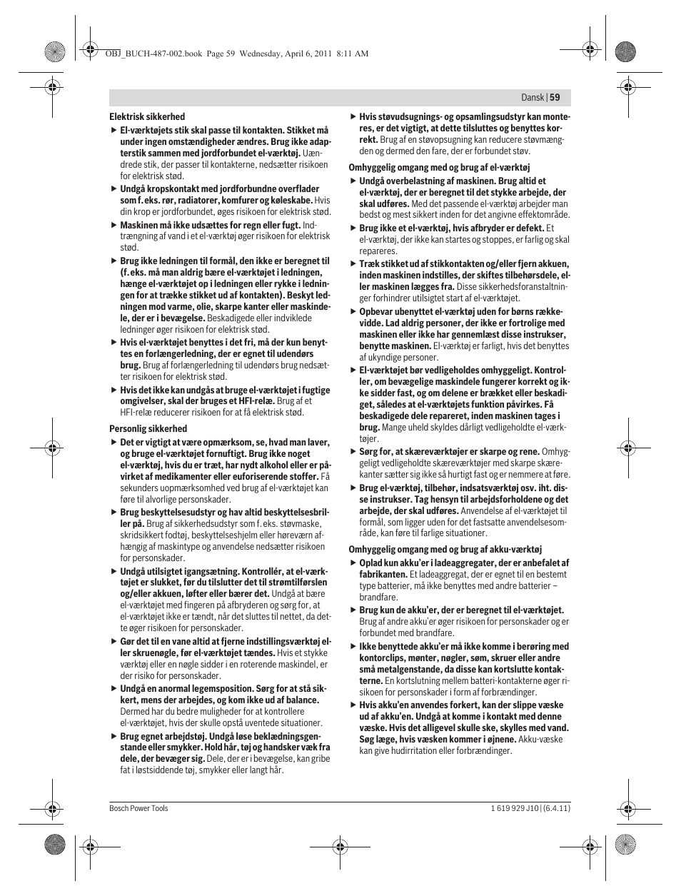 Bosch GSR 36 V-LI Professional User Manual | Page 59 / 217