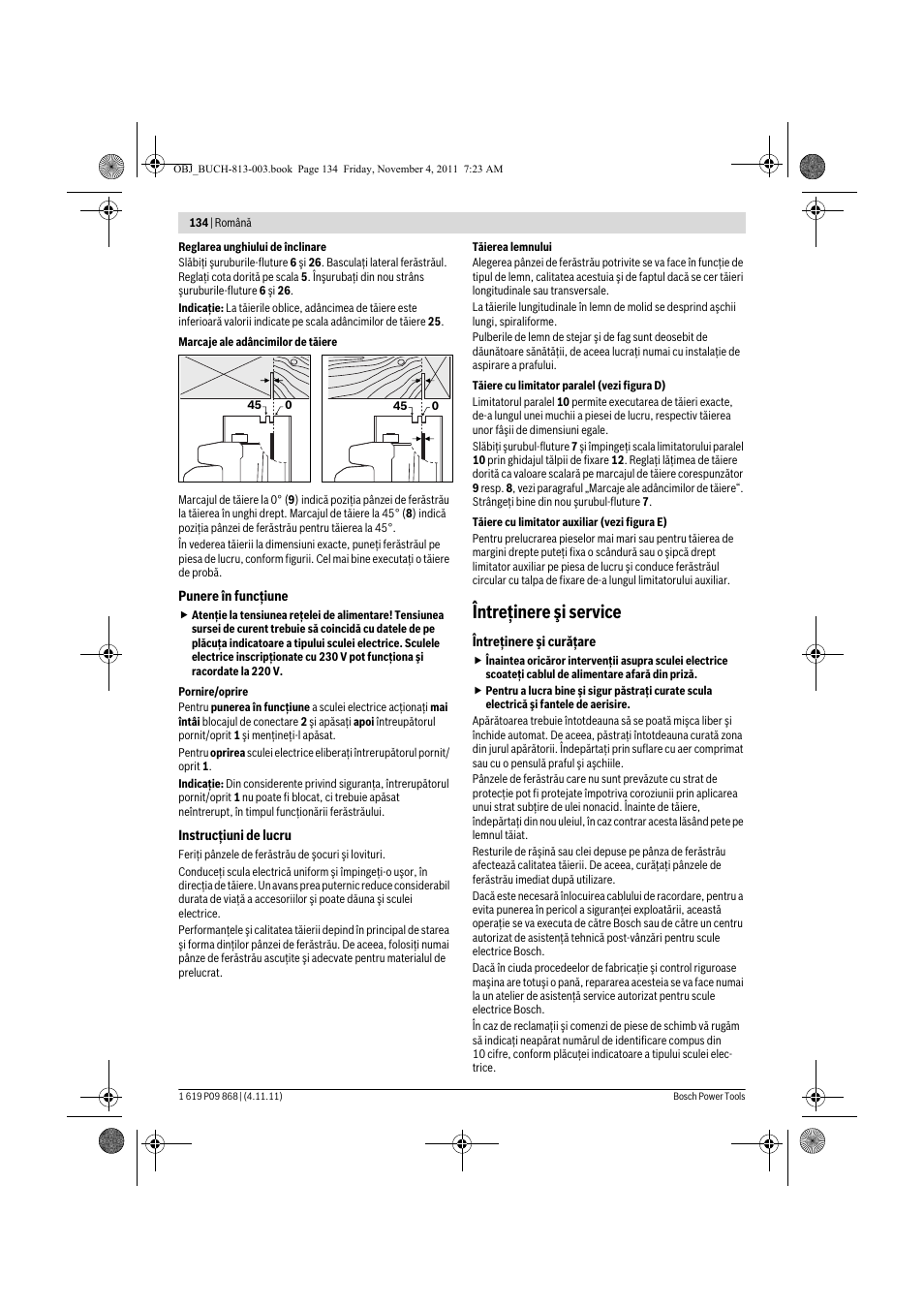 Întreţinere şi service | Bosch GKS 190 Professional User Manual | Page 134 / 193