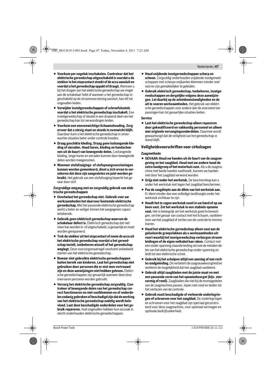 Bosch GKS 190 Professional User Manual | Page 47 / 193