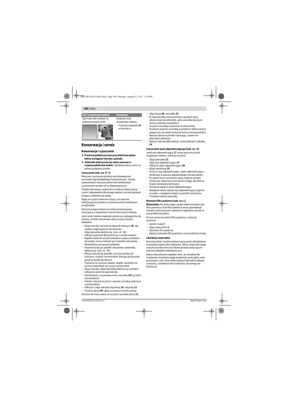 Konserwacja i serwis | Bosch PFS 55 User Manual | Page 100 / 191