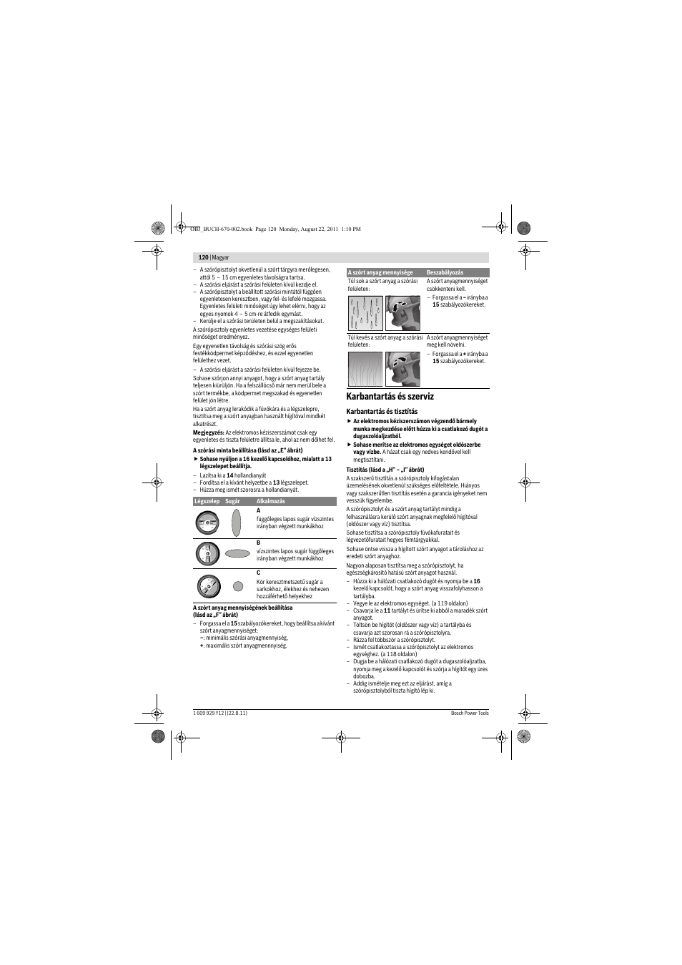 Karbantartás és szerviz | Bosch PFS 55 User Manual | Page 120 / 191