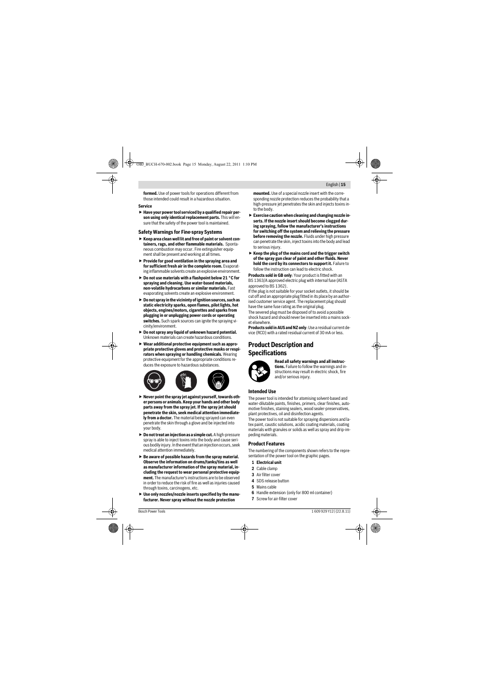 Product description and specifications | Bosch PFS 55 User Manual | Page 15 / 191