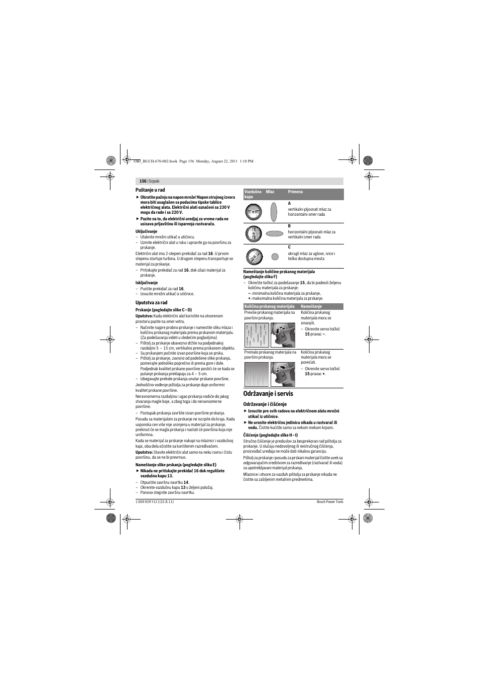 Održavanje i servis | Bosch PFS 55 User Manual | Page 156 / 191