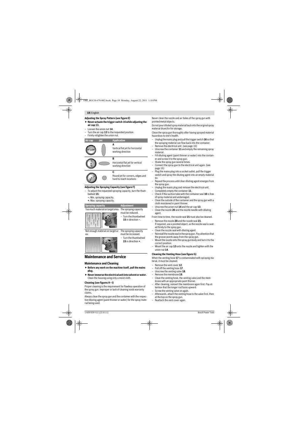 Maintenance and service | Bosch PFS 55 User Manual | Page 18 / 191