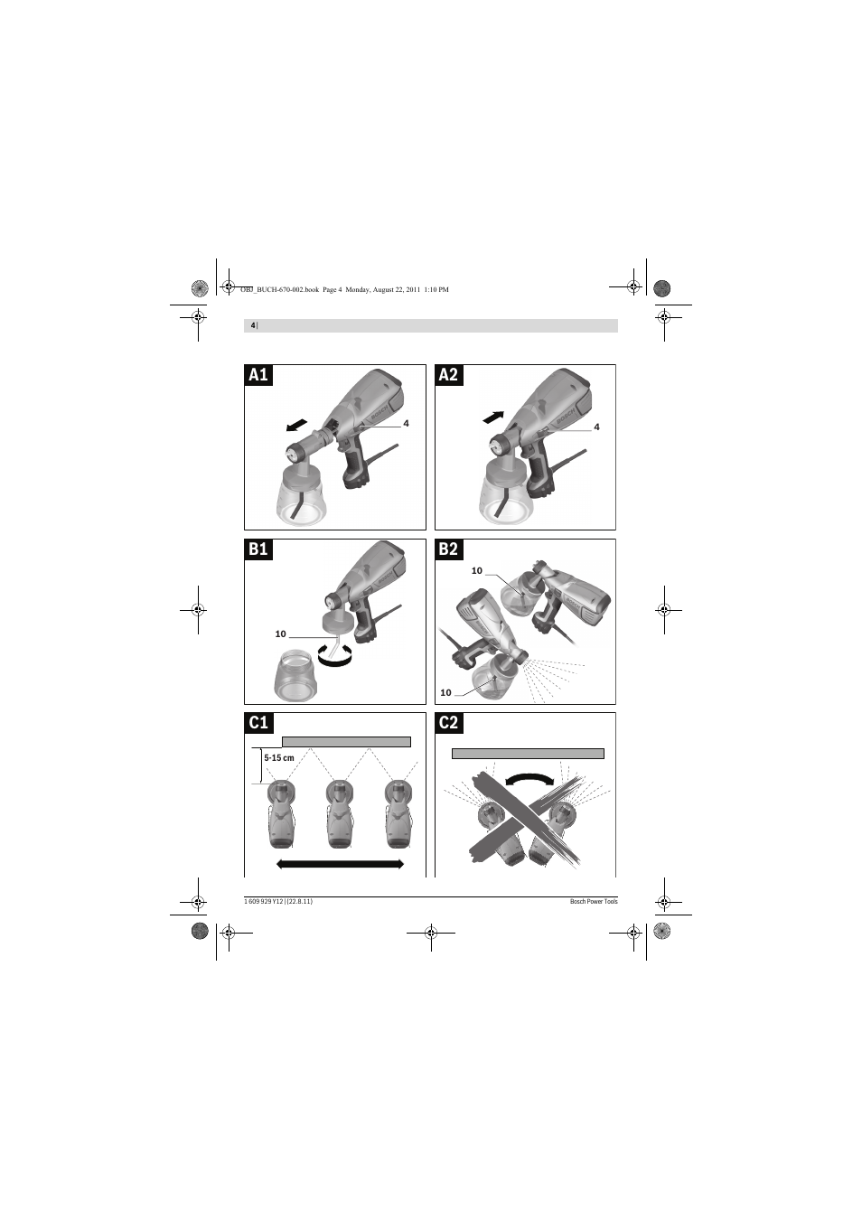 A1 b a2 b1 b2, Bc1 c2 | Bosch PFS 55 User Manual | Page 4 / 191