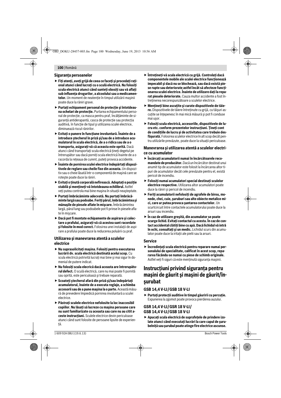 Bosch GSB 14,4 V-LI Professional User Manual | Page 100 / 157