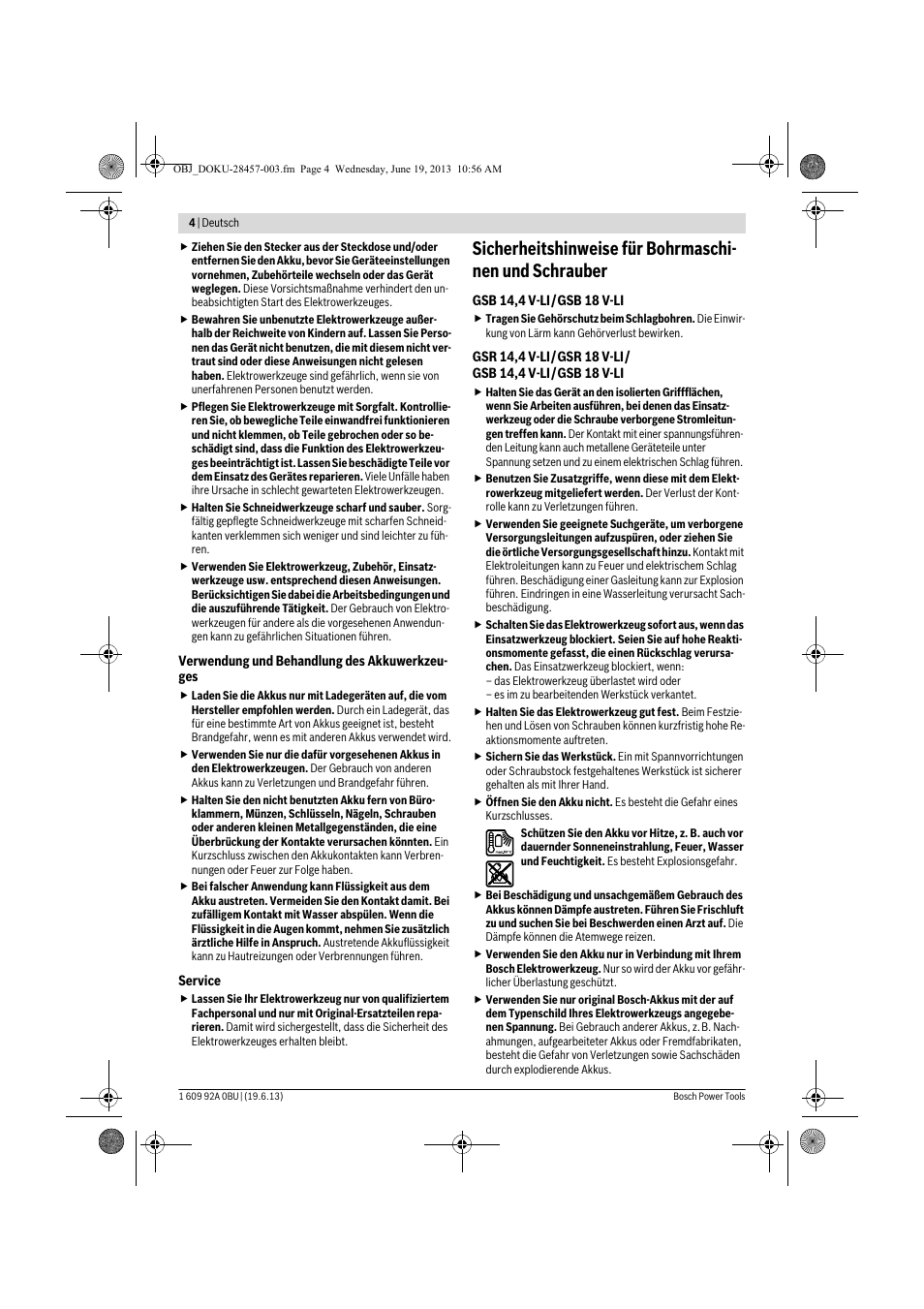 Bosch GSB 14,4 V-LI Professional User Manual | Page 4 / 157