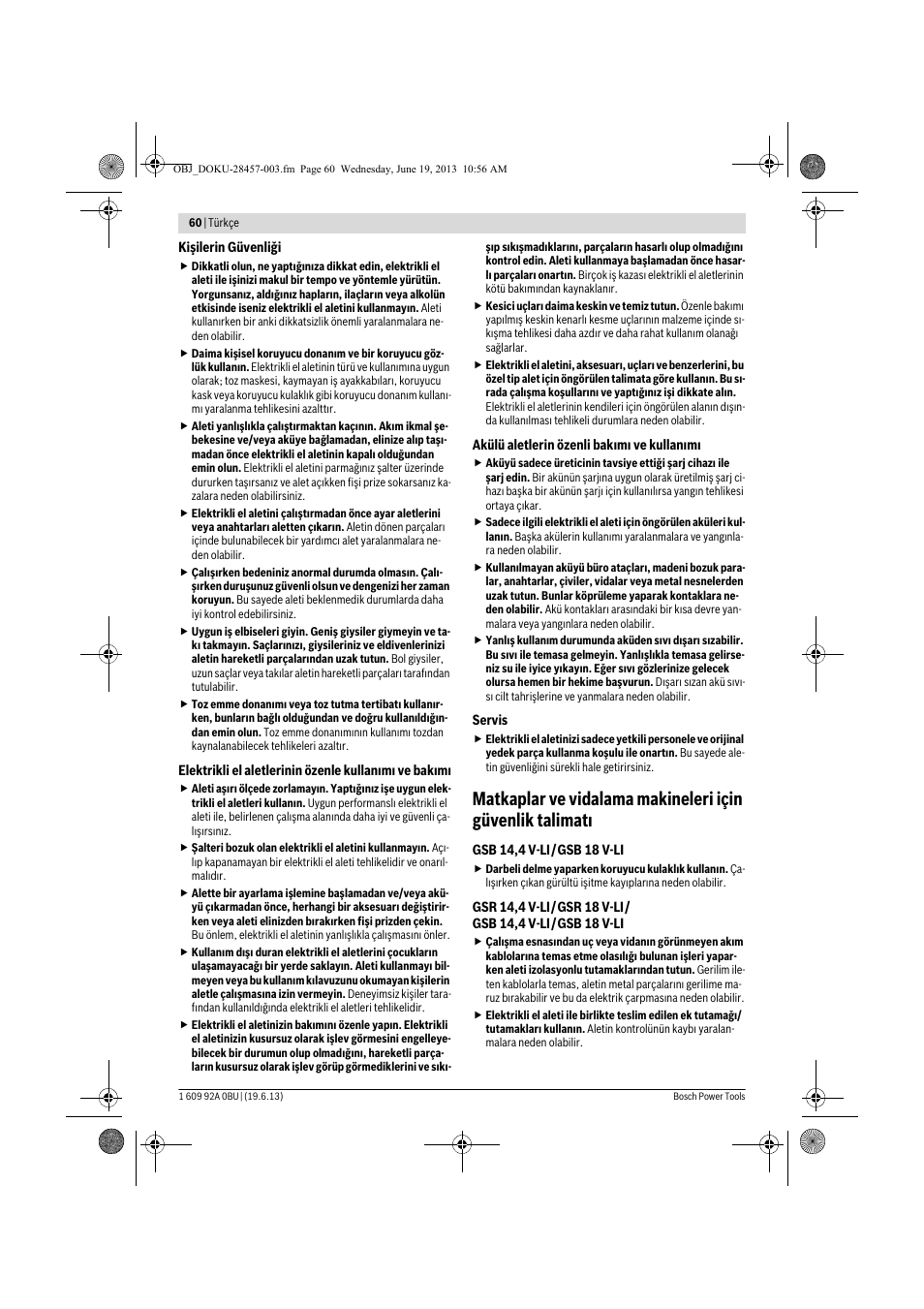 Bosch GSB 14,4 V-LI Professional User Manual | Page 60 / 157