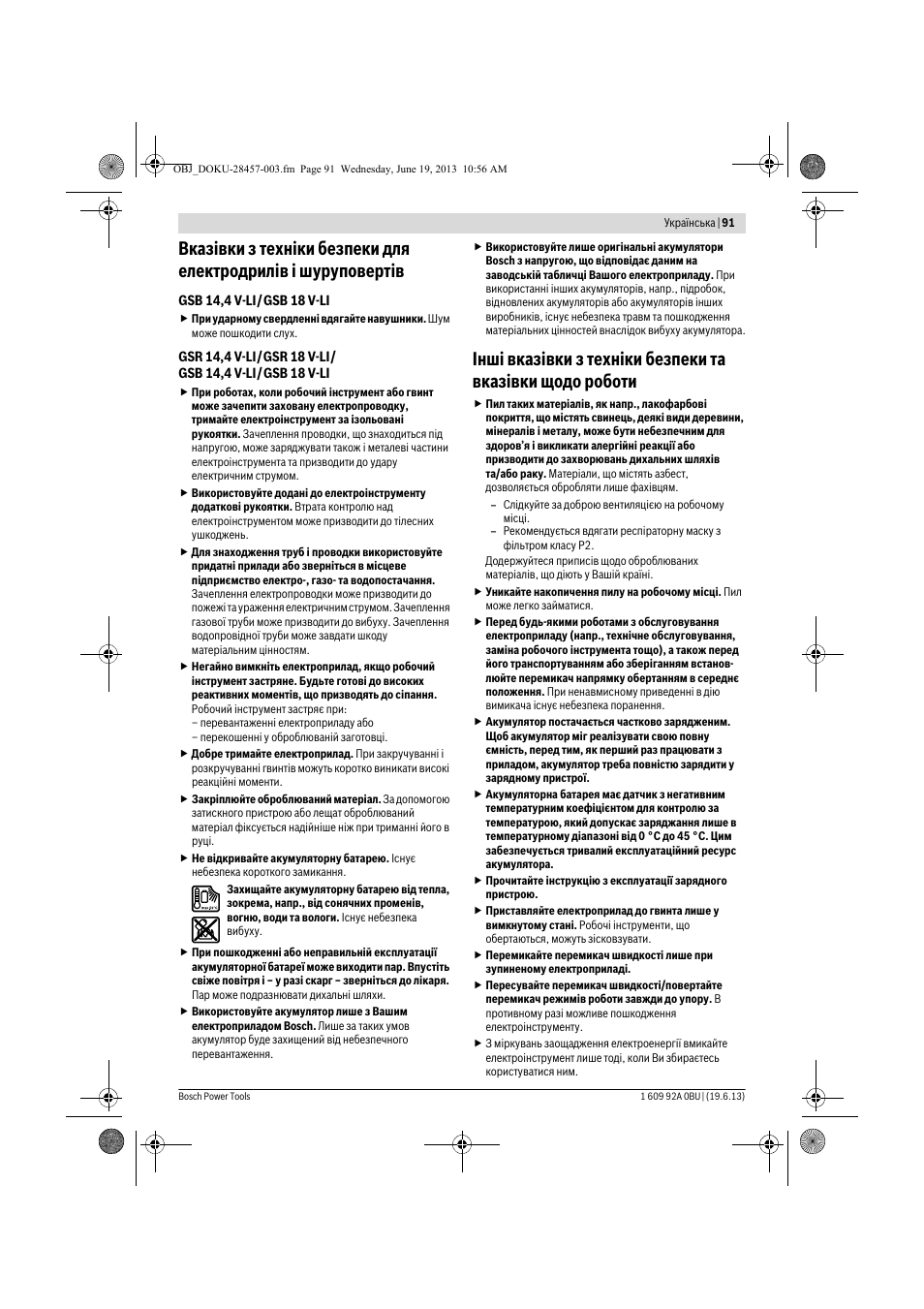 Bosch GSB 14,4 V-LI Professional User Manual | Page 91 / 157
