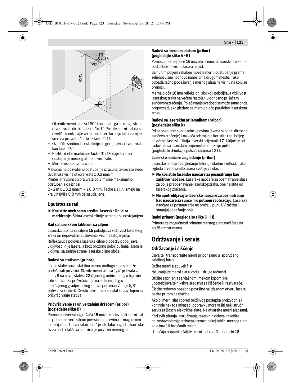 Održavanje i servis | Bosch GLL 2-80 P Professional User Manual | Page 123 / 193