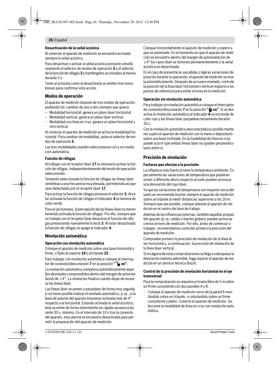 Bosch GLL 2-80 P Professional User Manual | Page 26 / 193