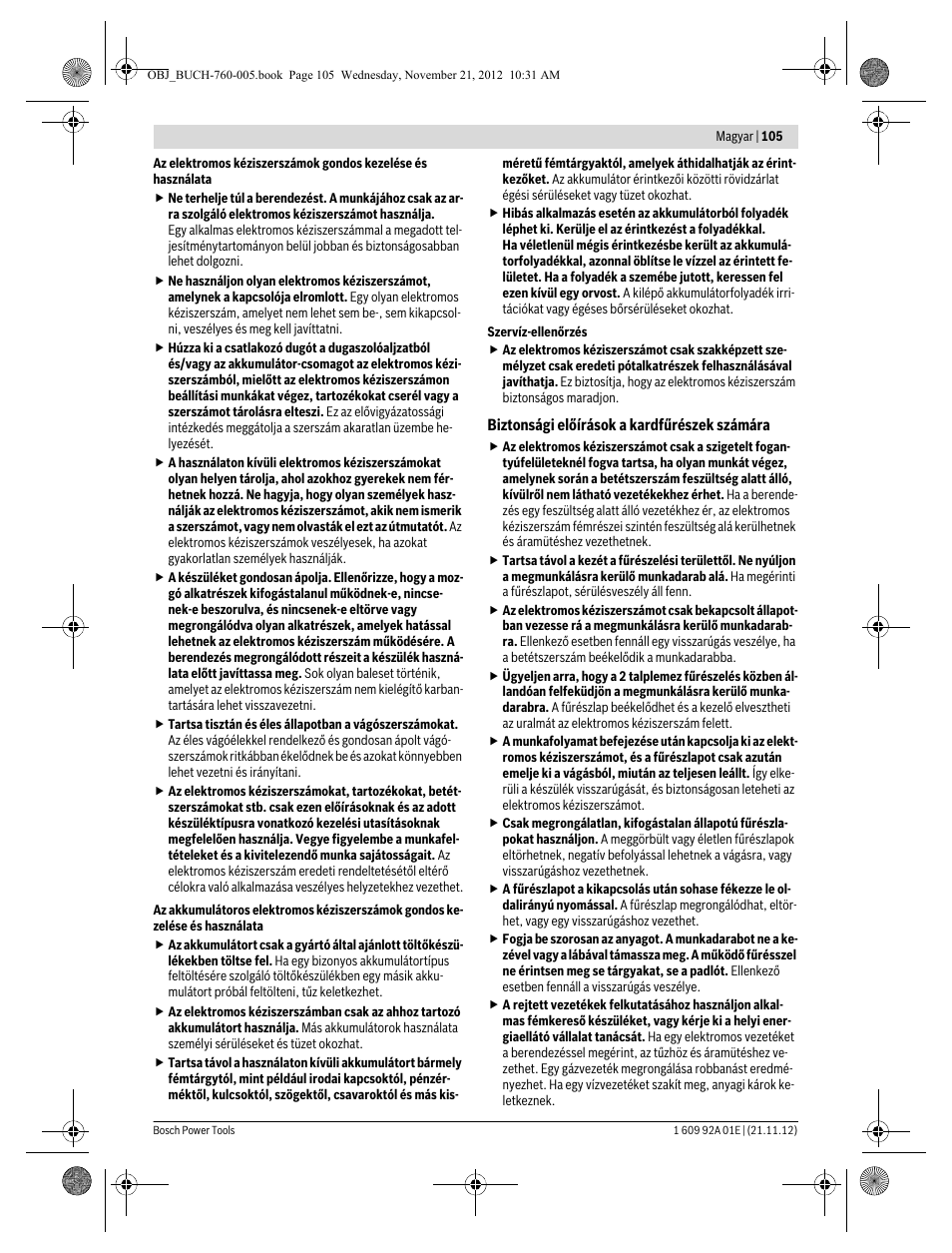 Bosch GSA 18 V-LI Professional User Manual | Page 105 / 189