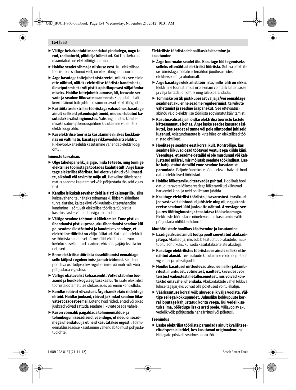 Bosch GSA 18 V-LI Professional User Manual | Page 154 / 189