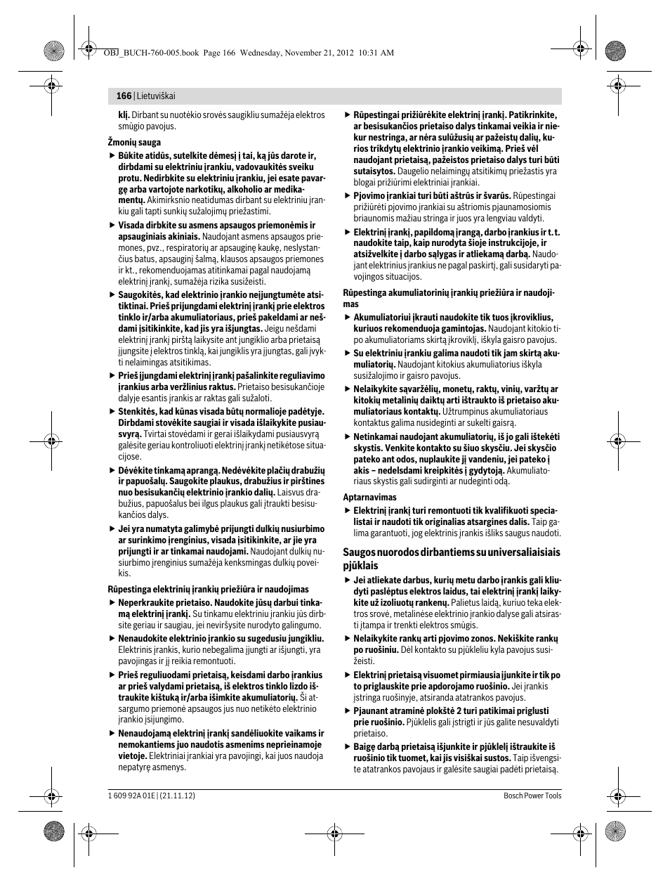 Bosch GSA 18 V-LI Professional User Manual | Page 166 / 189