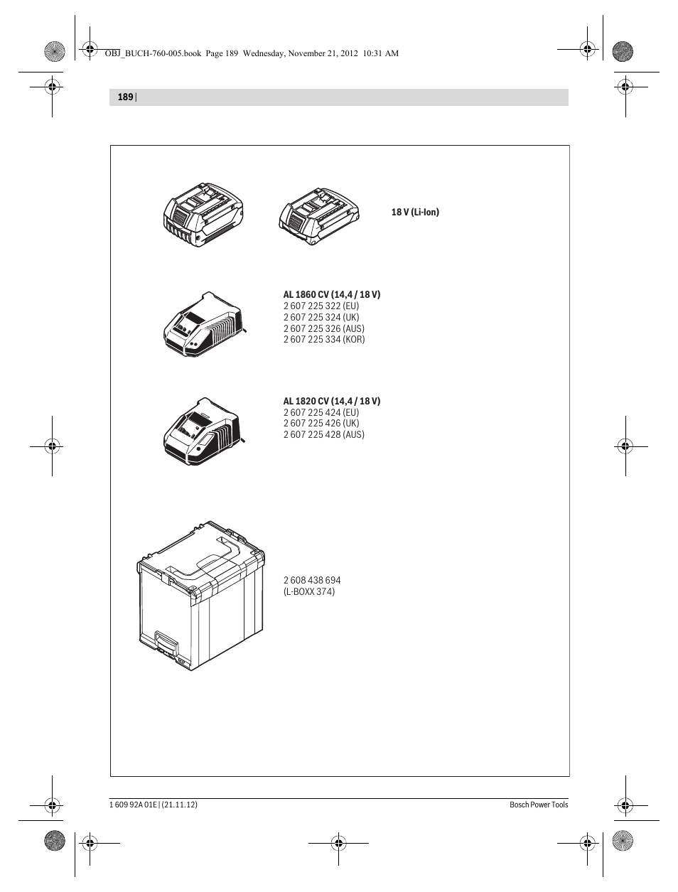 Bosch GSA 18 V-LI Professional User Manual | Page 189 / 189