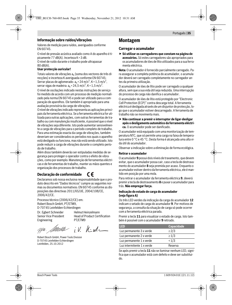 Montagem | Bosch GSA 18 V-LI Professional User Manual | Page 35 / 189