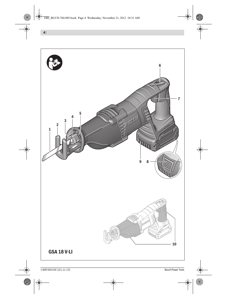 Gsa 18 v-li | Bosch GSA 18 V-LI Professional User Manual | Page 4 / 189