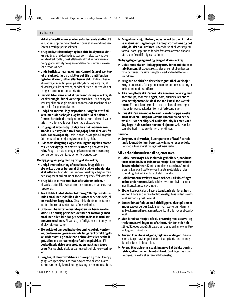 Bosch GSA 18 V-LI Professional User Manual | Page 52 / 189
