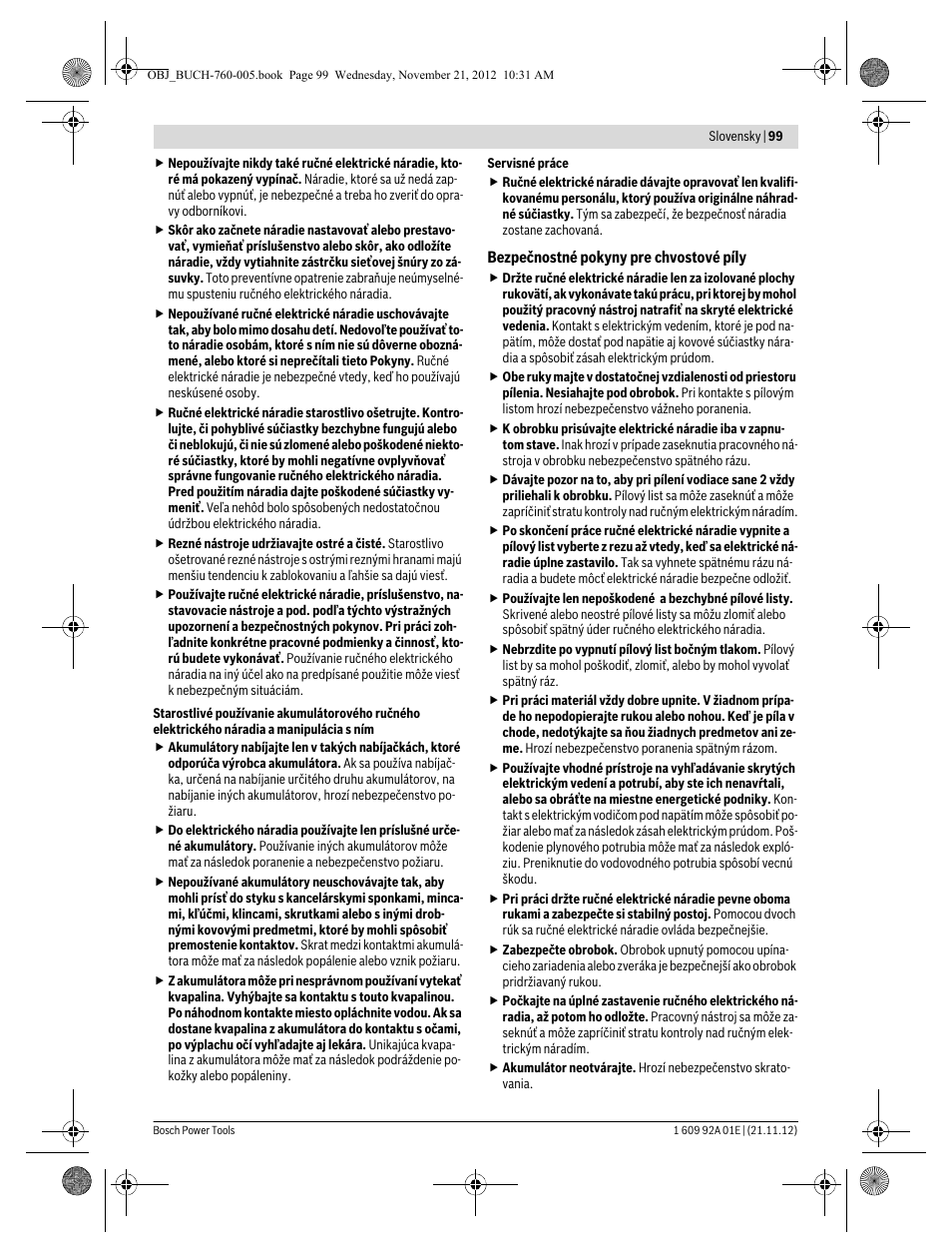 Bosch GSA 18 V-LI Professional User Manual | Page 99 / 189