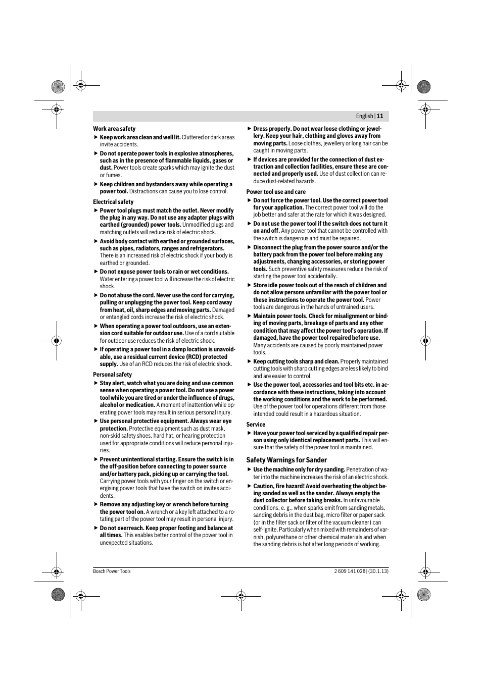 Bosch GSS 23 AE Professional User Manual | Page 11 / 130