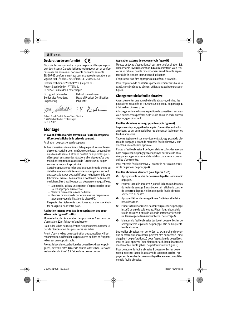 Montage | Bosch GSS 23 AE Professional User Manual | Page 18 / 130