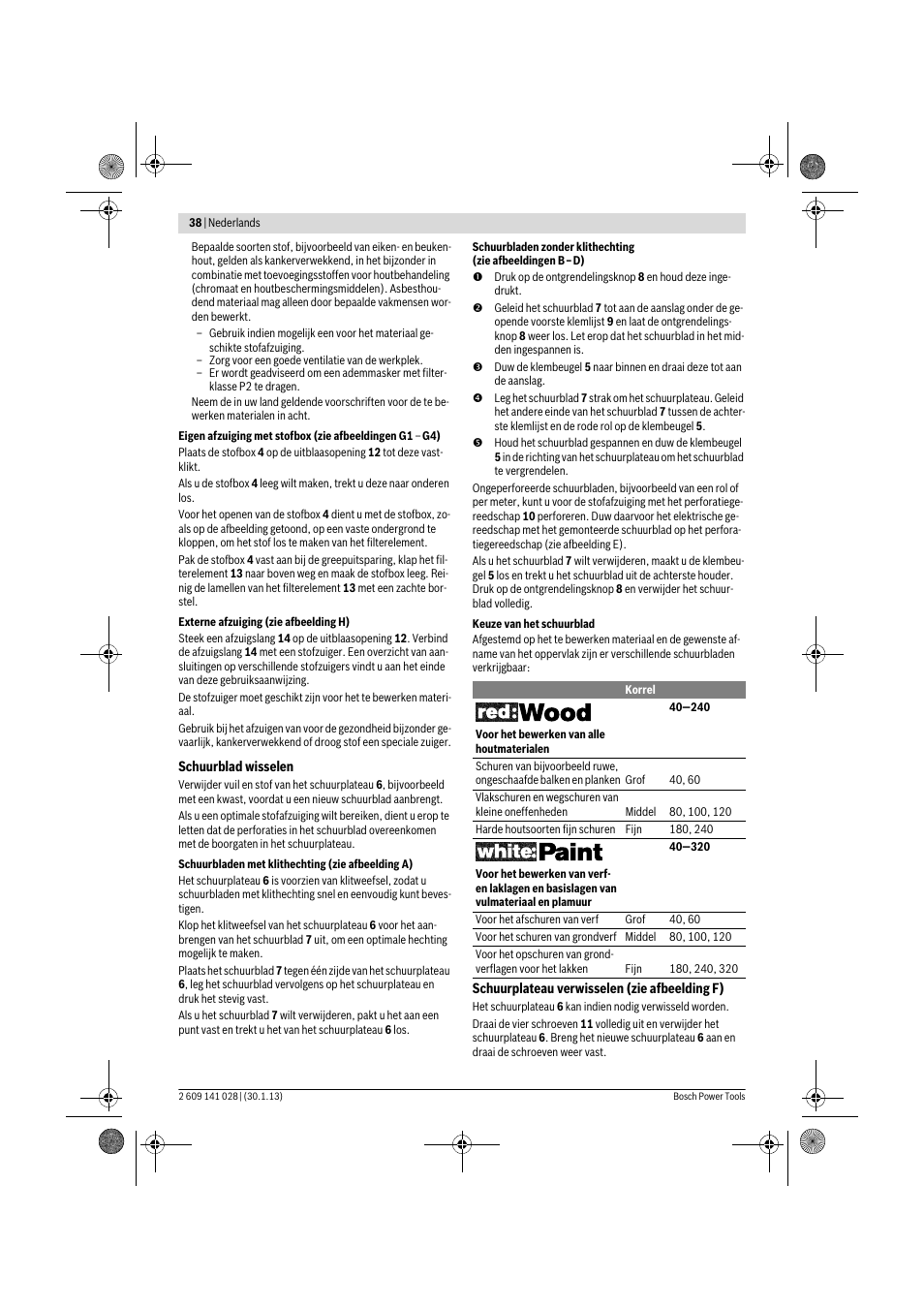 Bosch GSS 23 AE Professional User Manual | Page 38 / 130