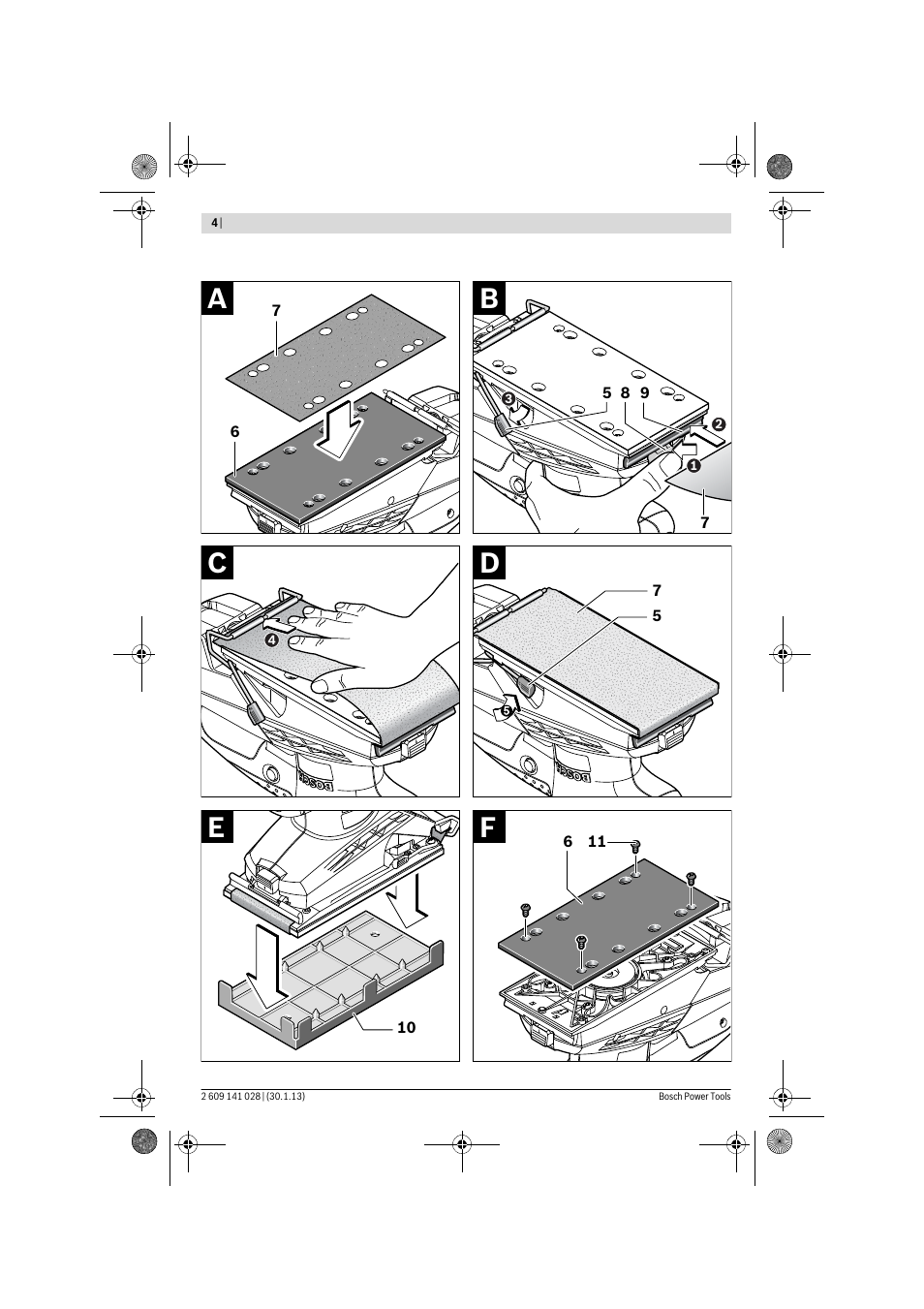 Fe d c | Bosch GSS 23 AE Professional User Manual | Page 4 / 130