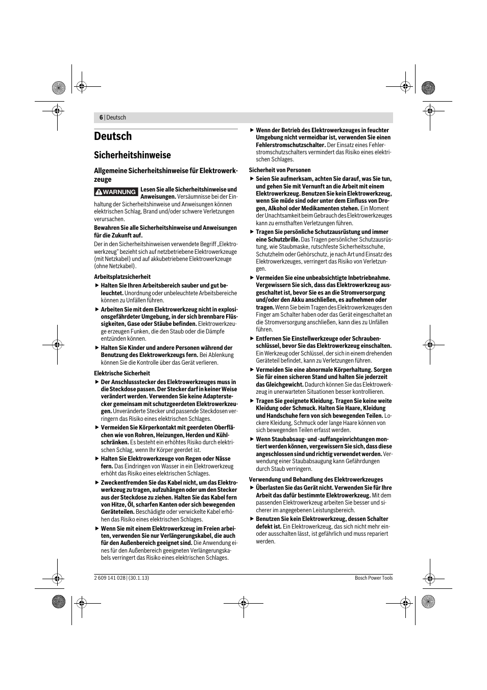 Deutsch, Sicherheitshinweise | Bosch GSS 23 AE Professional User Manual | Page 6 / 130