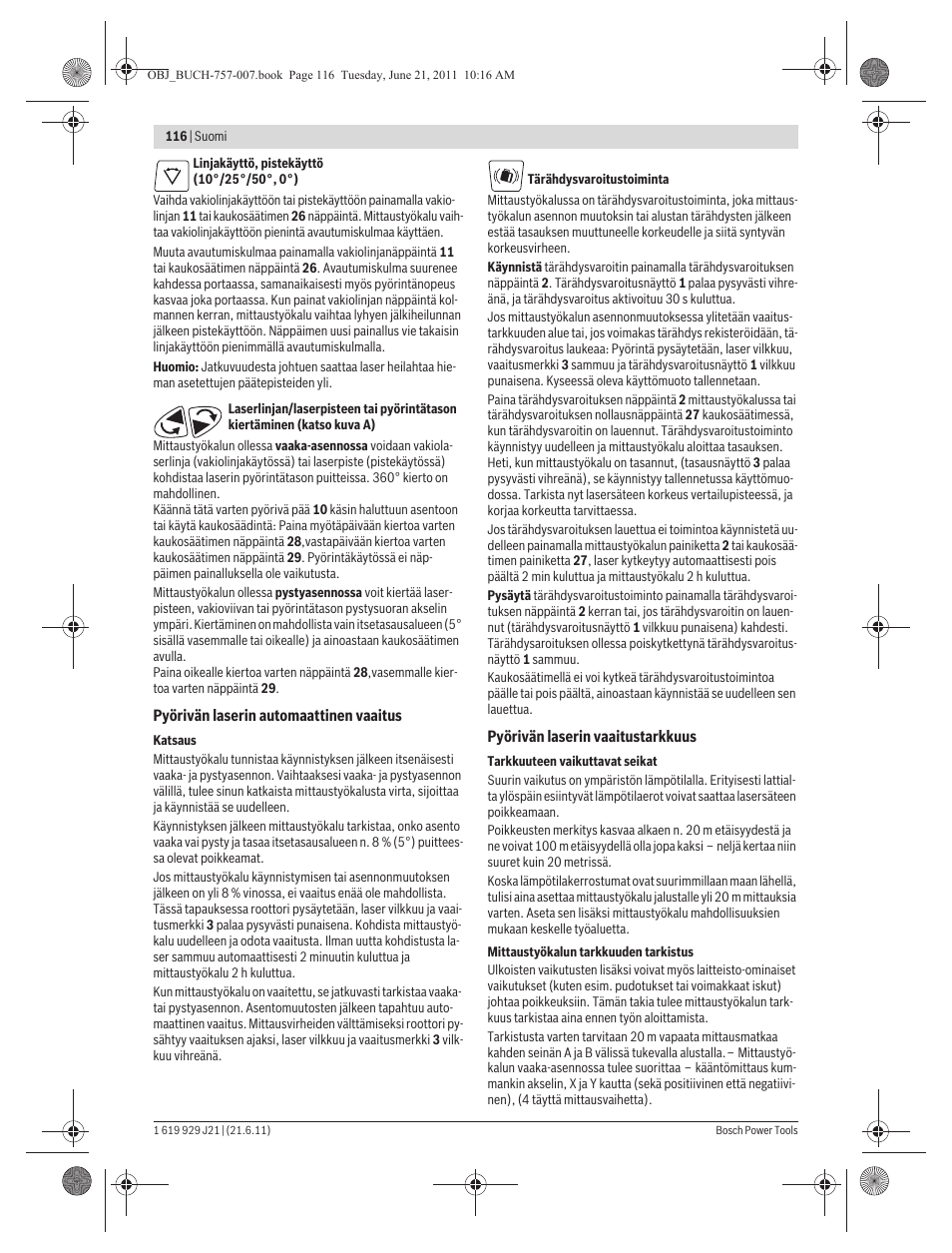 Bosch GRL 300 HV Professional User Manual | Page 116 / 309