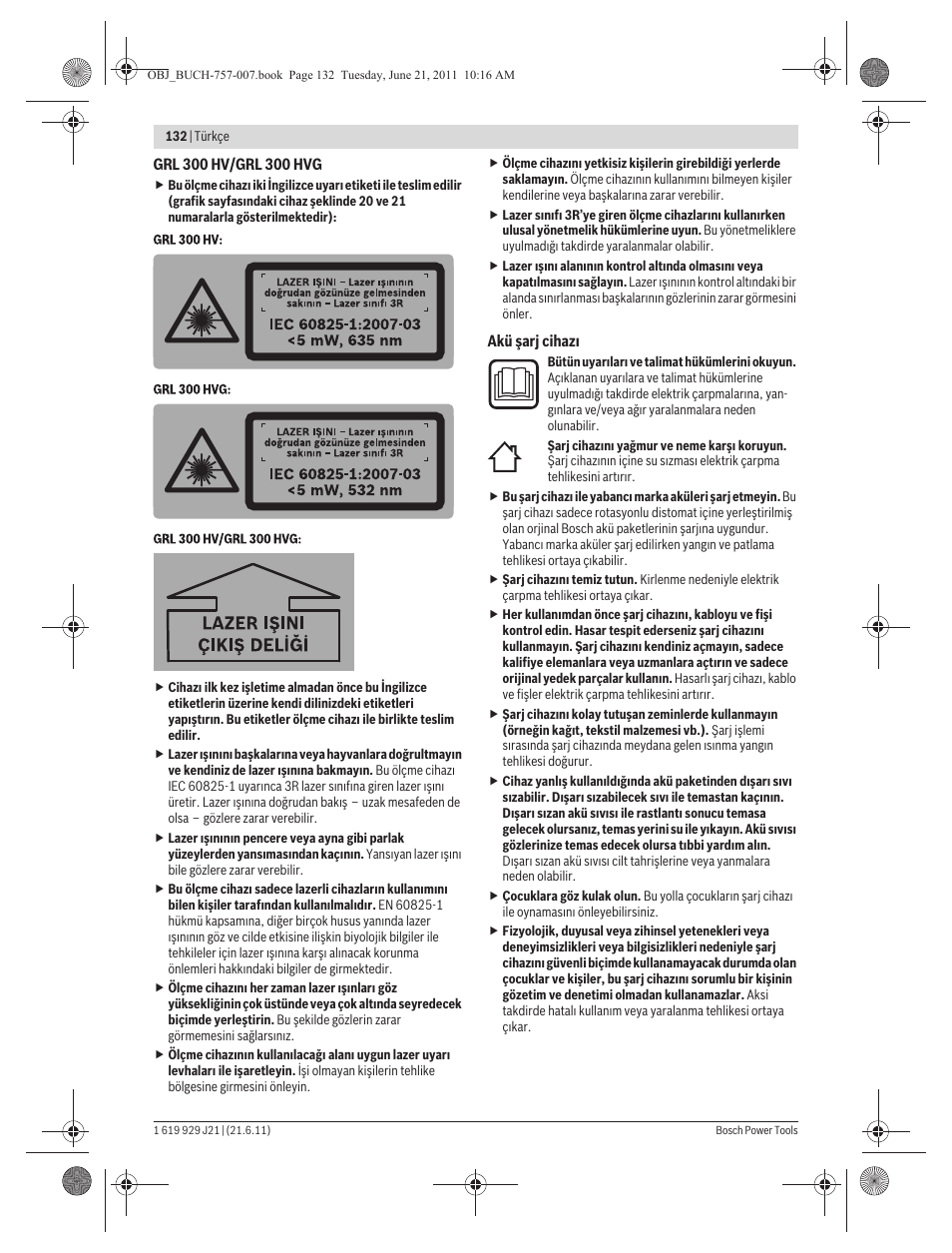 Bosch GRL 300 HV Professional User Manual | Page 132 / 309