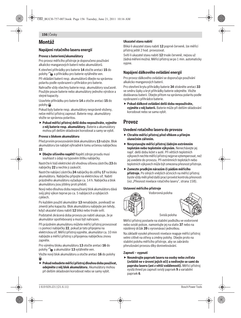 Montáž, Provoz | Bosch GRL 300 HV Professional User Manual | Page 156 / 309