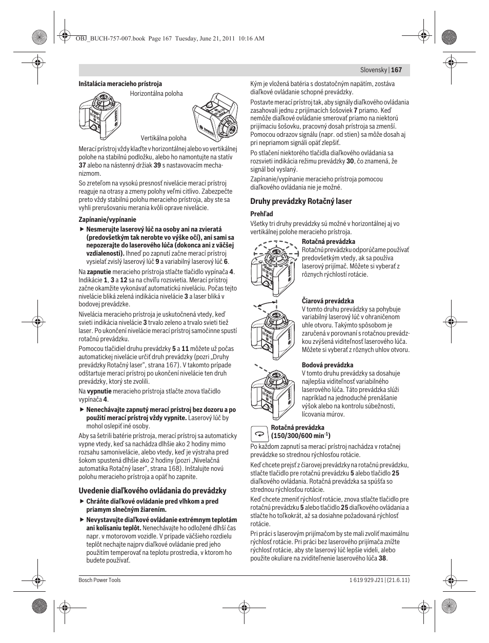 Bosch GRL 300 HV Professional User Manual | Page 167 / 309