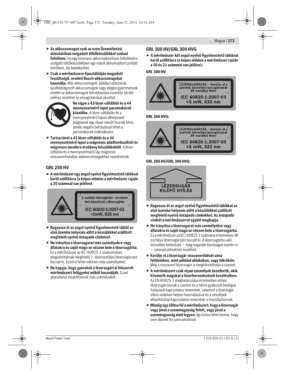 Bosch GRL 300 HV Professional User Manual | Page 173 / 309