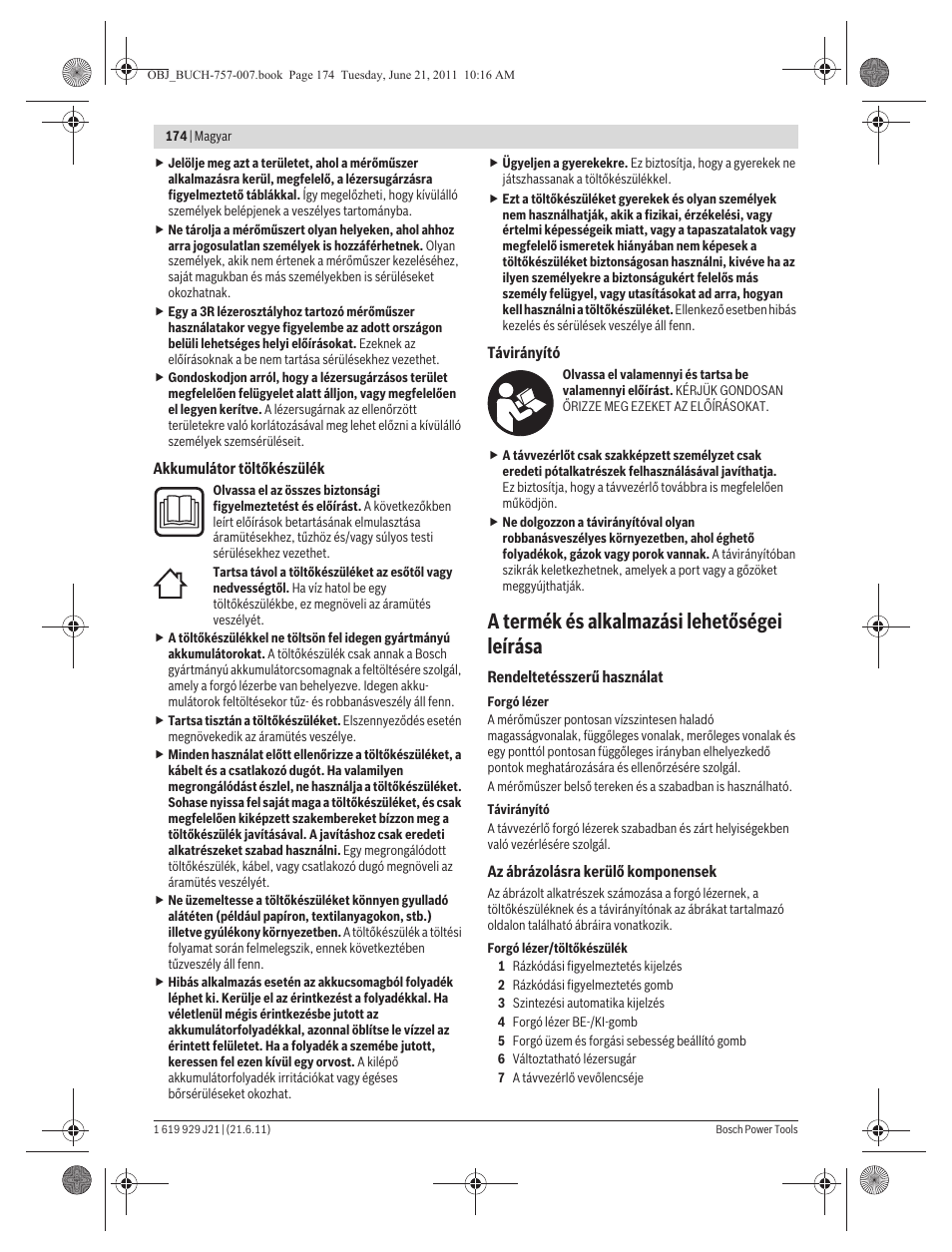 A termék és alkalmazási lehetőségei leírása | Bosch GRL 300 HV Professional User Manual | Page 174 / 309