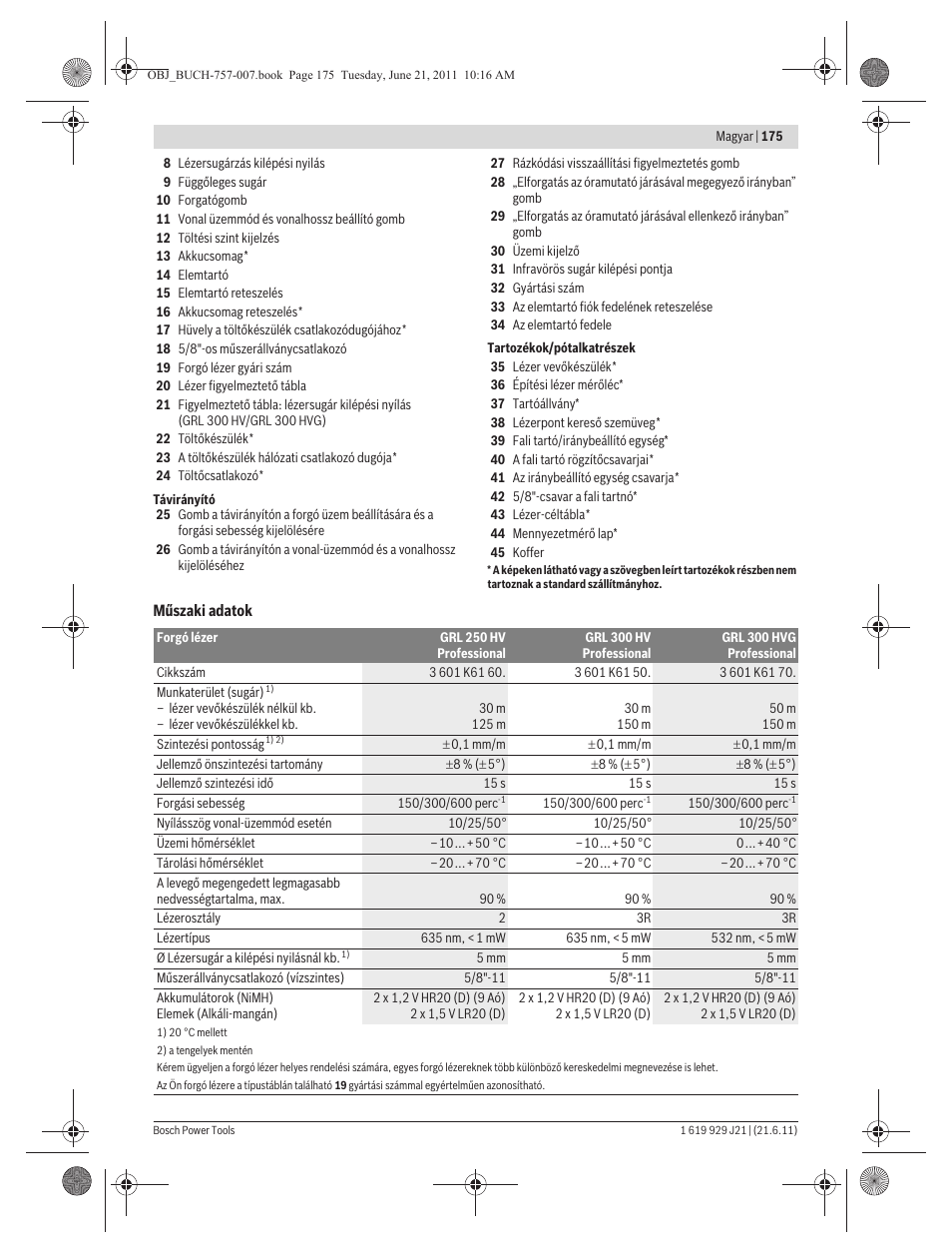 Bosch GRL 300 HV Professional User Manual | Page 175 / 309