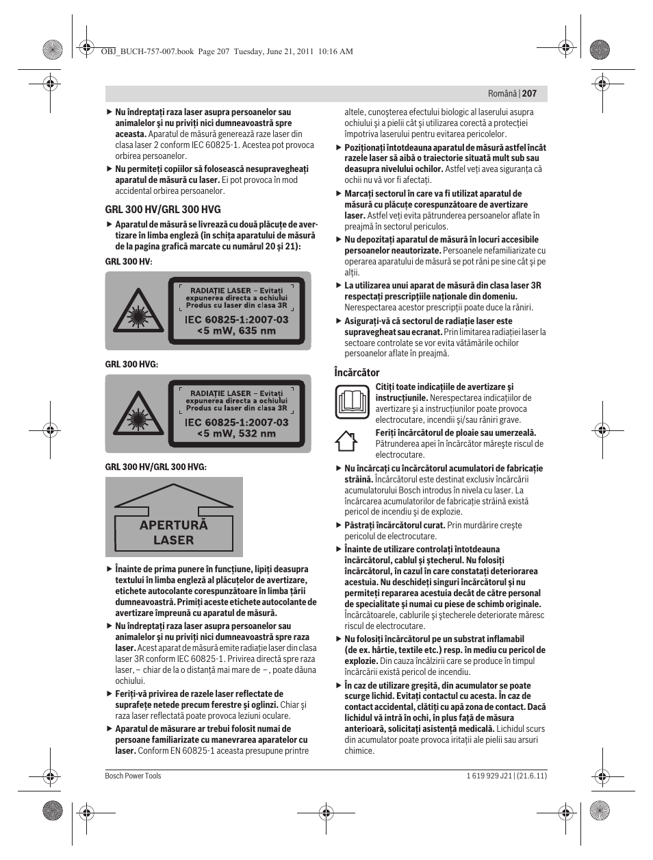 Bosch GRL 300 HV Professional User Manual | Page 207 / 309