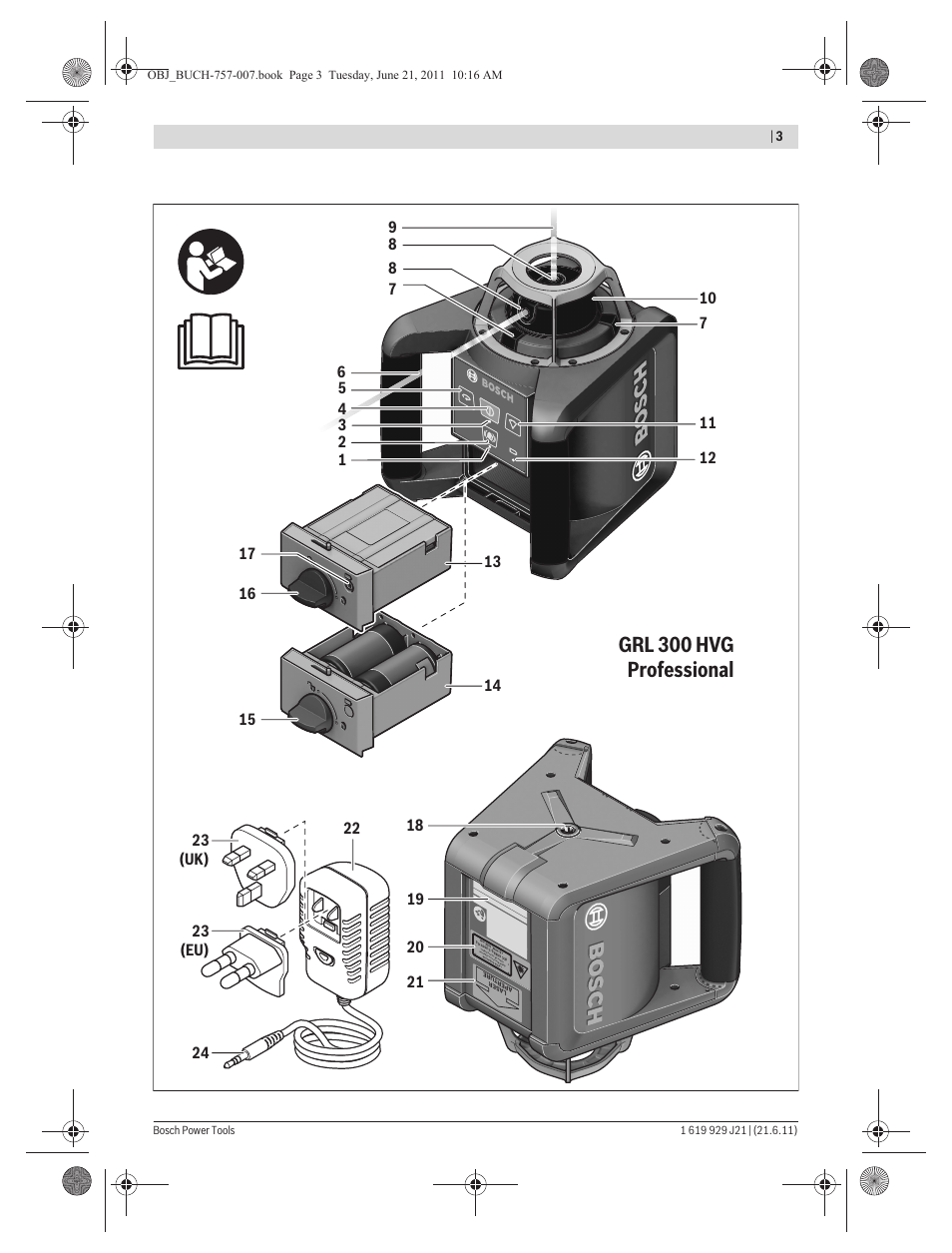 Grl 300 hvg professional | Bosch GRL 300 HV Professional User Manual | Page 3 / 309