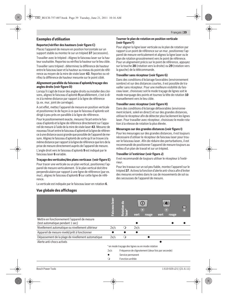 Bosch GRL 300 HV Professional User Manual | Page 39 / 309