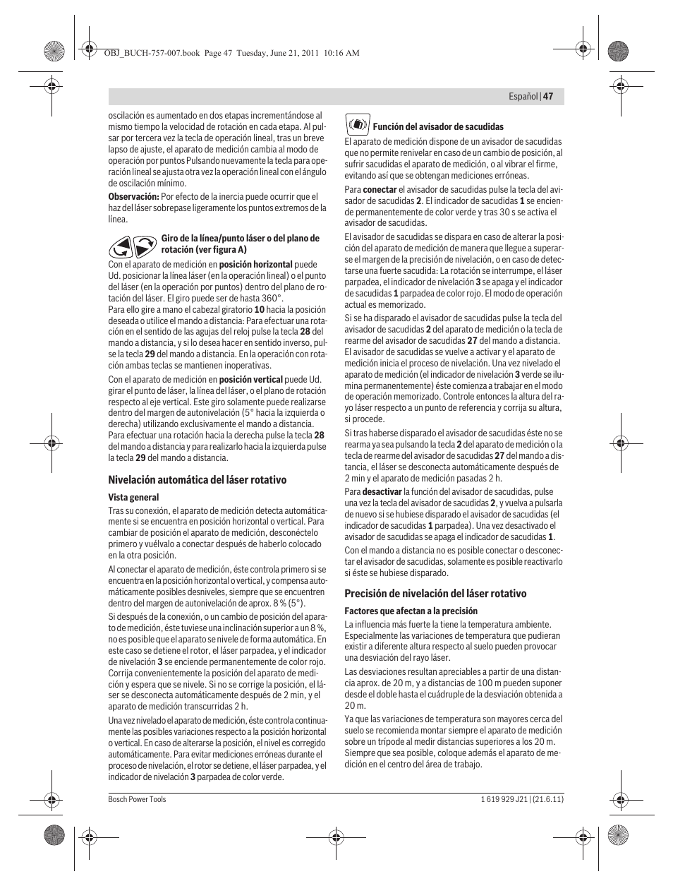 Bosch GRL 300 HV Professional User Manual | Page 47 / 309
