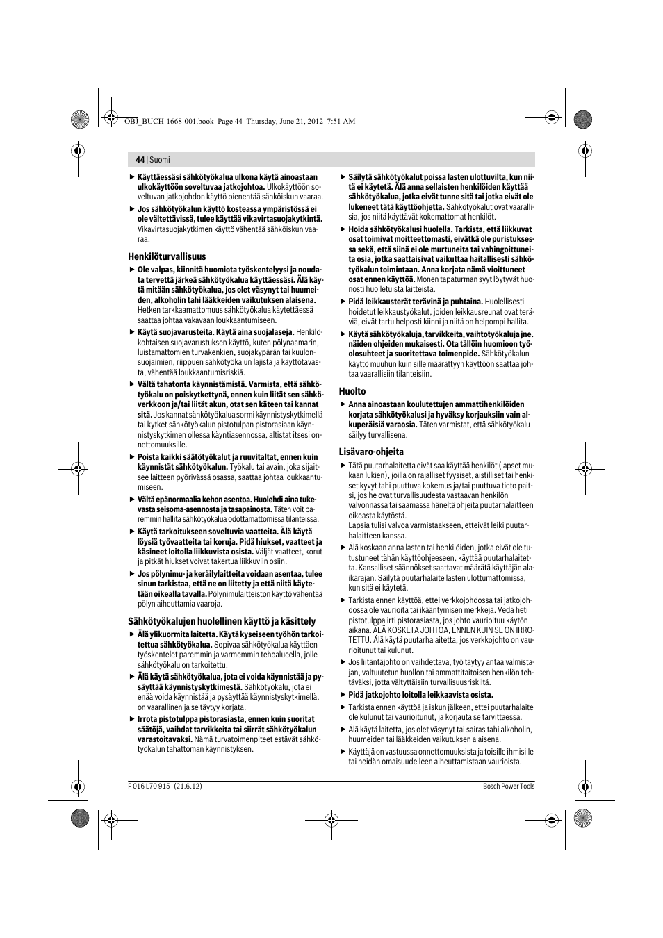 Bosch AMW 10 User Manual | Page 44 / 124