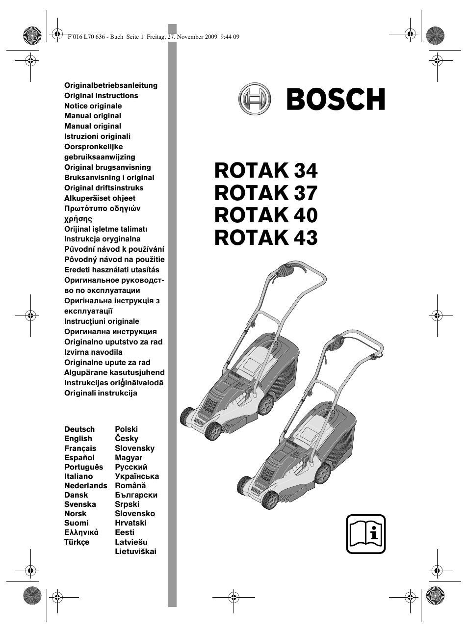 Bosch ROTAK 34 User Manual | 195 pages