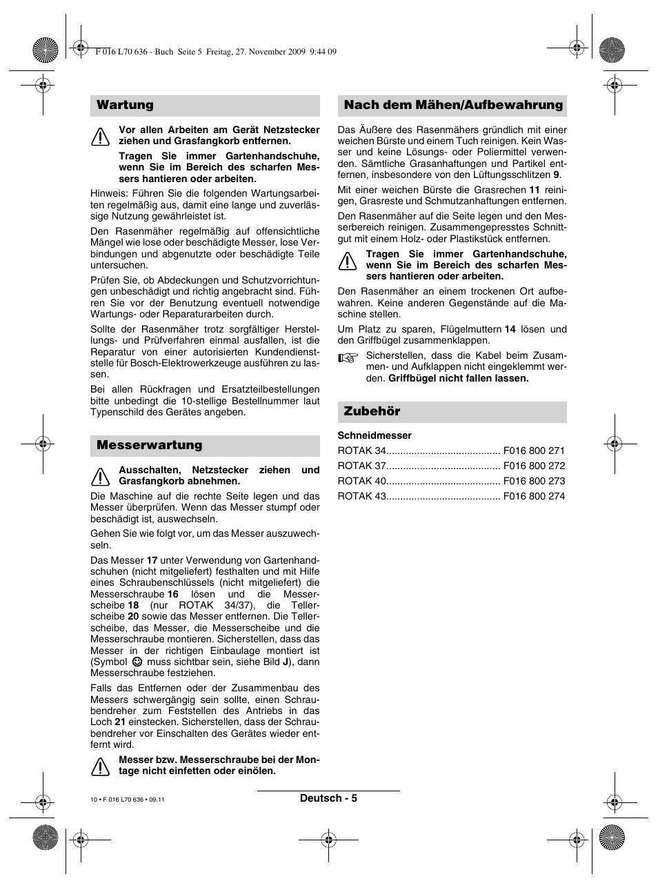 Bosch ROTAK 34 User Manual | Page 10 / 195