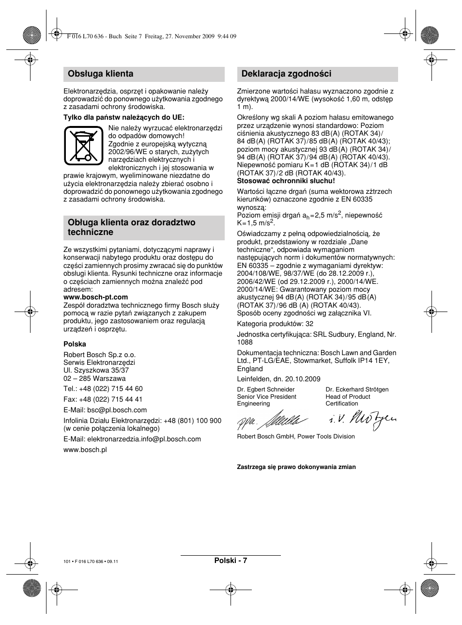 Bosch ROTAK 34 User Manual | Page 101 / 195