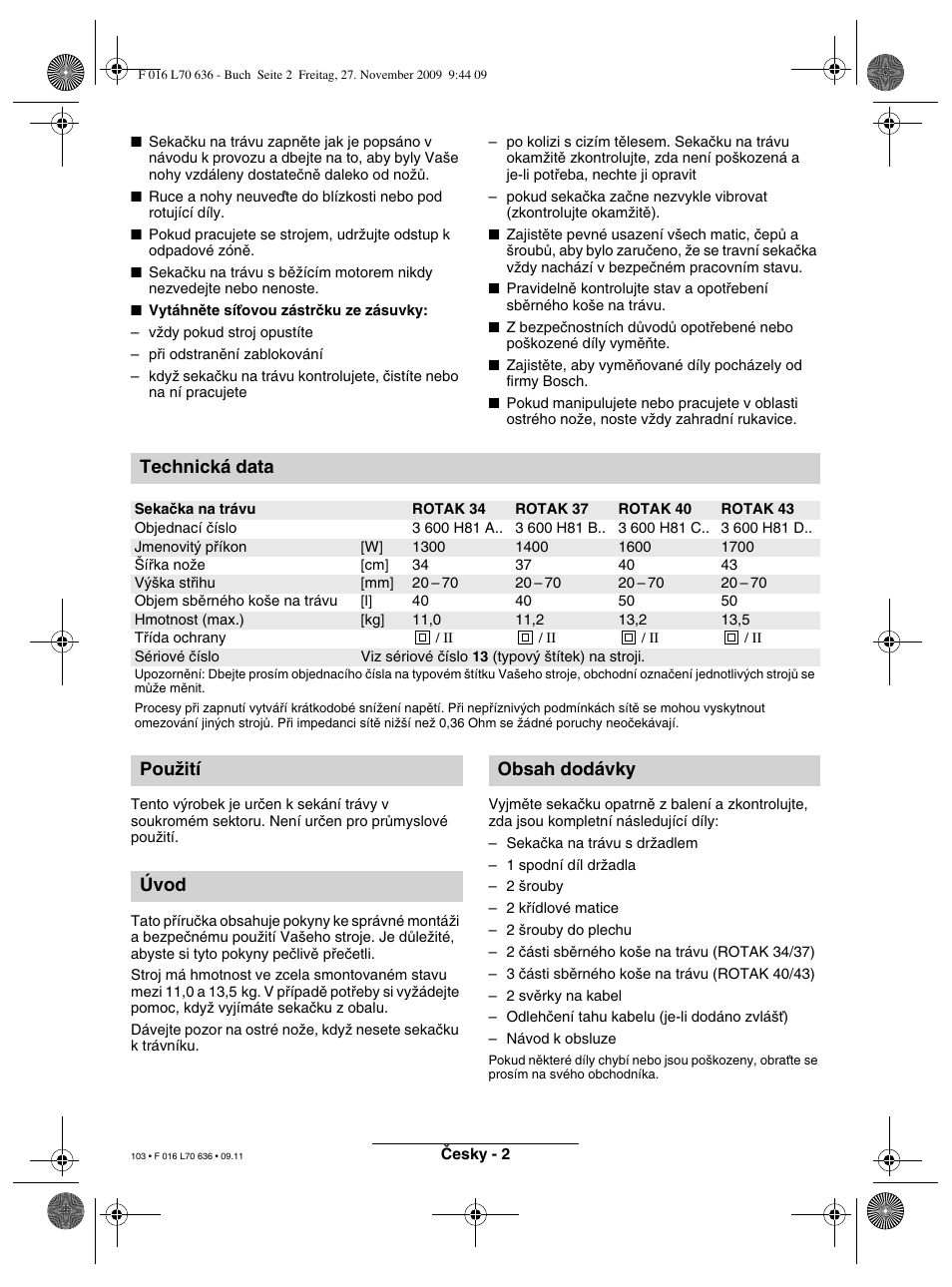 Bosch ROTAK 34 User Manual | Page 103 / 195