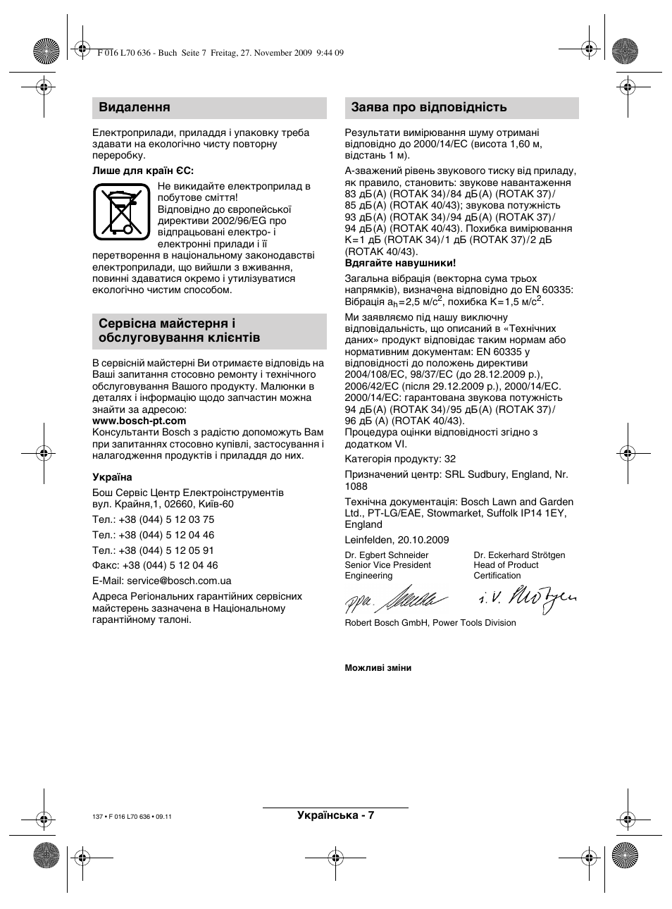 Bosch ROTAK 34 User Manual | Page 137 / 195