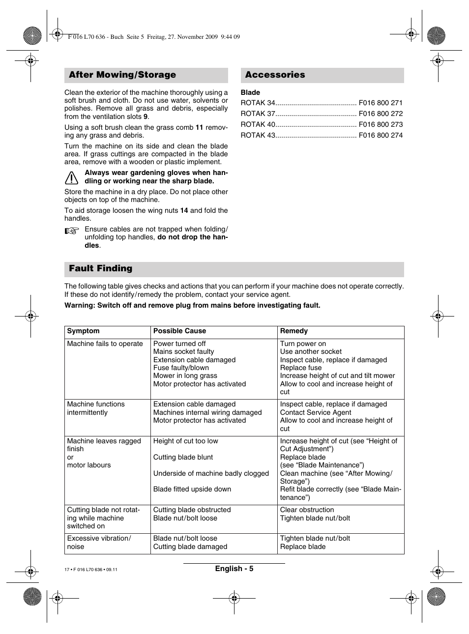 Bosch ROTAK 34 User Manual | Page 17 / 195